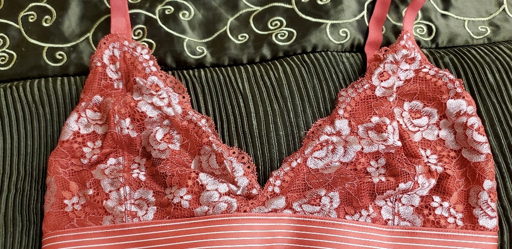 Red and White Bra
